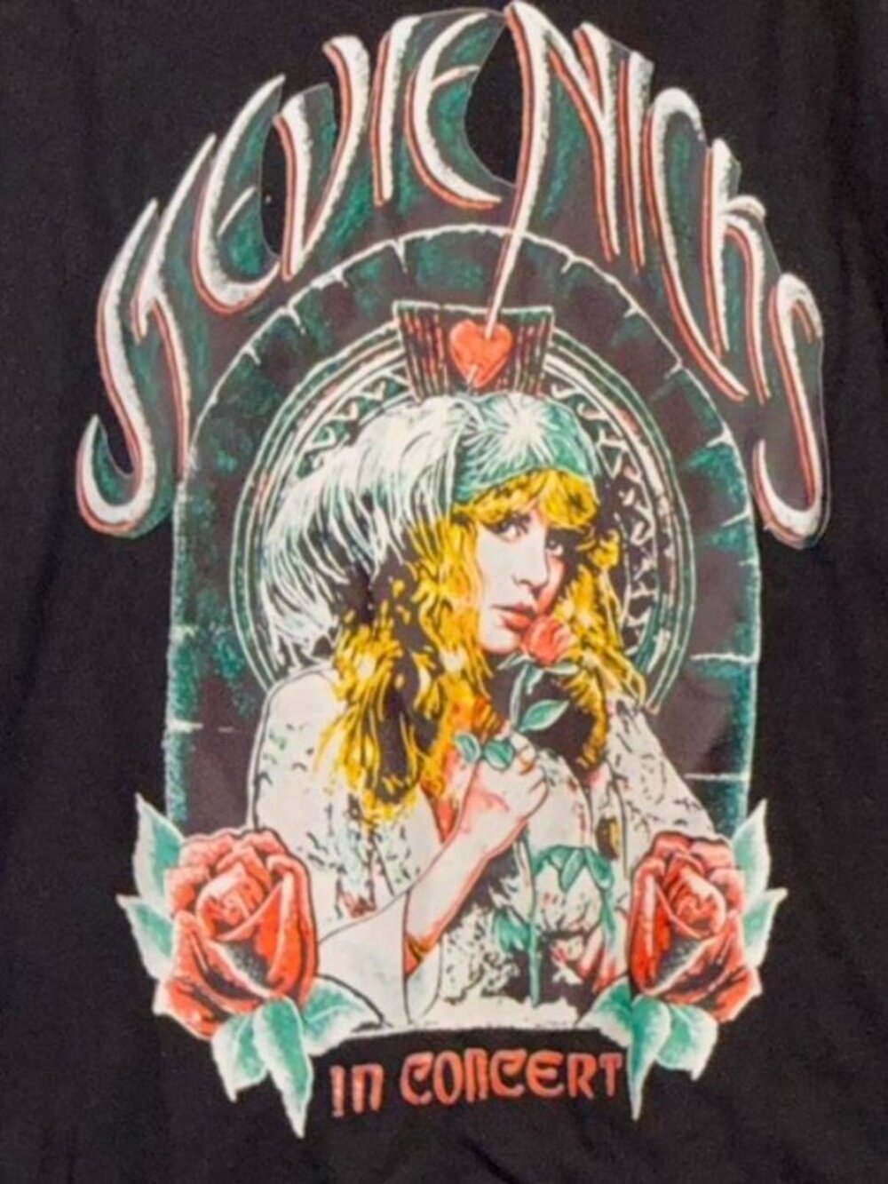 Stevie Nicks In Concert Graphic Tee Small Black Band Shirt